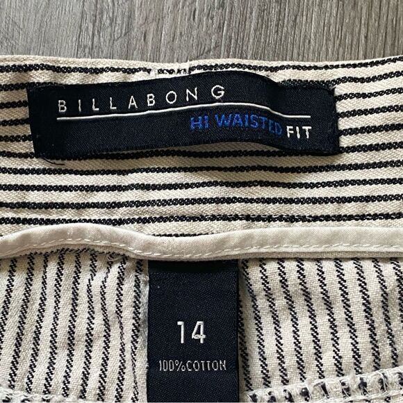 Billabong Shorts Hi Waisted Fit Stripe Boho Cotton Festival Summer - Picture 4 of 12